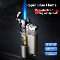 Portable en plastique métal unique direct coupe-vent gonflable briquet cigare moxibustion haute température petit pistolet de soudage en gros