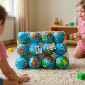MNJ Sponge Balls 7Cm Globe Design 12Pcs Toy Set - Product Image 3