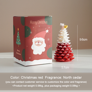 Christmas Decoration <b>Gift</b> Paraffin Wax Smokeless Romantic Fragrance <b>Candle</b> Custom Christmas Tree Scented <b>Candle</b> - Product Image 6