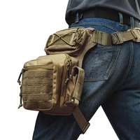 Sac de Cuisse Tactique Camouflage Imperméable pour Randonnée en Plein Air, Pochette Multifonctionnelle avec Fermeture Éclair et Coussin d'Air