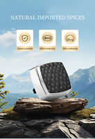 Diffuseur de parfum de luxe moderne en forme carrée pour voiture, fixation sur grille d'aération, en alliage d'aluminium avec finition cuir, désodorisant minimaliste pour l'intérieur de la voiture