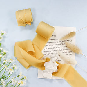 Vente en gros de <span class=keywords><strong>ruban</strong></span> de satin 100% polyester avec frange à bord effiloché <span class=keywords><strong>ruban</strong></span> cadeau de haute qualité pour les invitations de mariage Bouquets de <span class=keywords><strong>mariée</strong></span> - Product Image 3