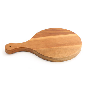 Tabla de cortar redonda de madera maciza de 2 cm de grosor para pizza, pan, frutas y carne. - Product Image 5