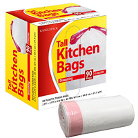 Sacs poubelles Kangle grand format 30 gallons avec cordon de serrage, épais, durables, en HDPE, jetables, 20 pièces, sacs poubelles résistants