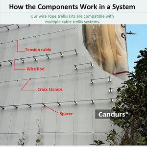 Ensemble de câbles de tension en acier inoxydable 316 pour treillis mural vert et systèmes de plantes grimpantes - Product Image 5