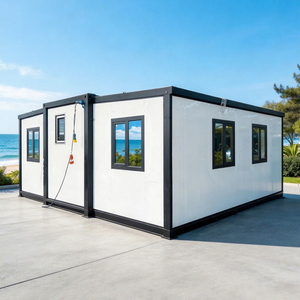 Maison conteneur extensible de style villa 20/40 pieds, 3 chambres, 2 salles de bain, petite, isolée, étanche, mobile, type bungalow - Product Image 1