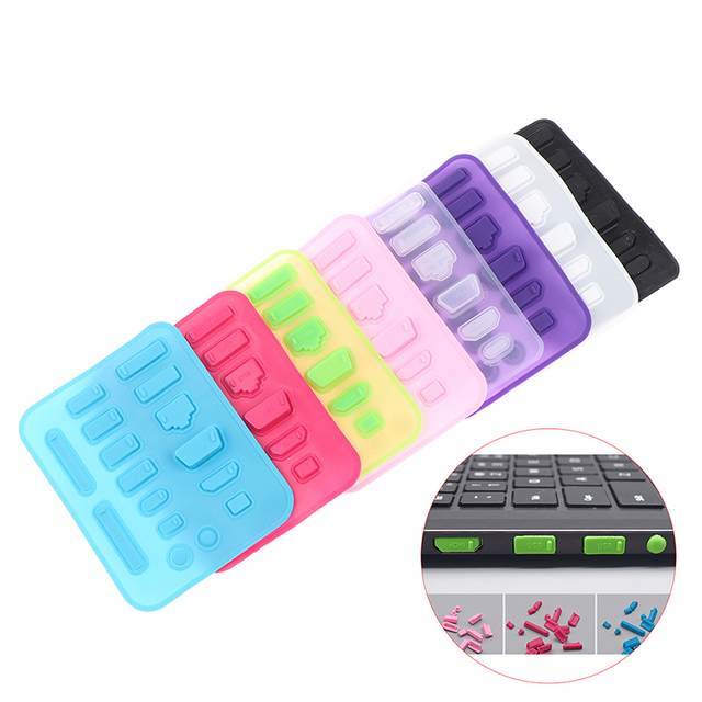16pcs Set Universal Colorful Silicone Anti-Dust Plug Cover Laptop Interface Waterproof USB Computer Mobile Phone Accessories