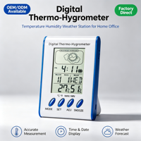 Thermo-hygromètre numérique, moniteur de température et d'humidité intérieure, prévisions météorologiques, écran LCD, matériau ABS, modèle SH-188 pour la maison