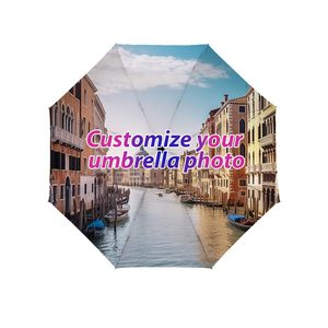 Custom Any Text Logo Image Picture Compact Travel <strong>Umbrella</strong> Personalized Folding Portable <strong>Windproof</strong> Rain Sun Advertising Gifts - Product Image 5