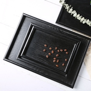 Logo personalizzato <span class=keywords><strong>vassoio</strong></span> in <span class=keywords><strong>legno</strong></span> <span class=keywords><strong>nero</strong></span> per tazza da tè rettangolare Design inciso per Hotel SPA salone di bellezza piatti per servire alla rinfusa - Product Image 6