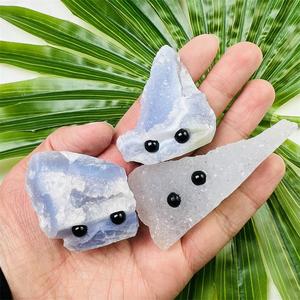 Prix usine naturel haute qualité <span class=keywords><strong>bleu</strong></span> <span class=keywords><strong>dentelle</strong></span> <span class=keywords><strong>Agate</strong></span> pour cadeaux décoration Animal cristal grappe hérisson - Product Image 4