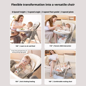 Seggiolone Multifunzionale per Bambini con Funzione <span class=keywords><strong>Dondolo</strong></span>, Regolabile e Pieghevole, con Ruote, Fornito Direttamente dalla Fabbrica - Product Image 3