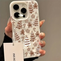 Coque de téléphone 3D plissée antichoc motif sapin de Noël, flocon de neige et bonhomme en pain d'épices pour iPhone 17 16 15 Pro Max – Vente en gros