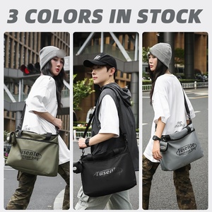 2 in 1 Logo kustom tahan air tiga warna nilon uniseks dompet koin Bolso tas tangan latihan kebugaran tas selempang bahu bepergian - Product Image 2