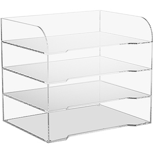 Porte-documents en acrylique transparent personnalisé en usine avec des niveaux d'étagères pour le stockage et l'organisation de fichiers de <span class=keywords><strong>bureau</strong></span> - Product Image 1