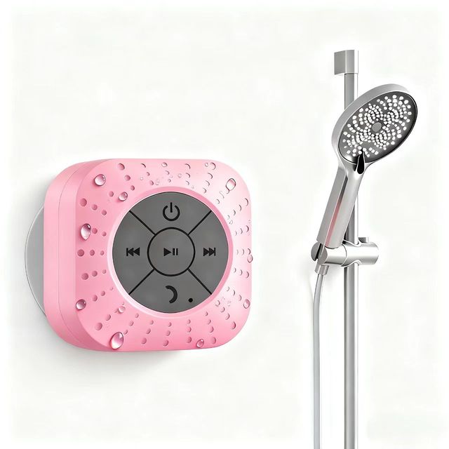 Wireless for V5.3 Speaker with Suction Bracket USB Rechargeable Mini Subwoofer for Home Bathroom Use 15 Hours Battery Life