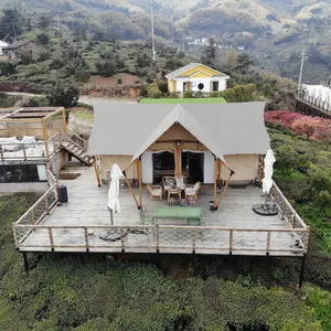 Hotel de tenda de acampamento à prova d' água, 4 estações, família, glamping, grande, lona de luxo, safari