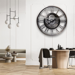 INFINITY TIME 28 Inch <strong>Large</strong> Size Vintage <strong>Grey</strong> Bronze Modern Industrial Moving Gear Luxury Wall <strong>Clock</strong> for Home Decor Living Room - Product Image 6