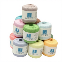 Fil à dentelle cardé et teint 100% coton 40g par pelote OE Écologique Anti-boulochage Recyclable Doux pour tricot à la main, crochet et broderie