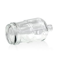 Embouteilleur rond en verre transparent personnalisé pour liqueur Design Flint pour Brandy Gin Rhum Vodka Tequila Whisky Bouchon supérieur d'étanchéité "Vente en gros