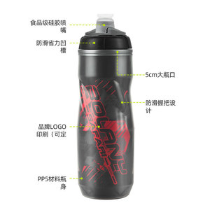 Bouteille d'eau pour vélo Bolany, ouverture large de 5 cm, matériau PPS, sport, cyclisme, fitness, portable, avec logo personnalisé - Product Image 1