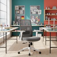 Chaise de bureau ergonomique moderne pivotante en maille avec support lombaire réglable, chaises en plastique de luxe personnalisables, vente en gros