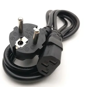 3-Prong EU Power Cable Euro Euro Plug IEC C13 Power Supply Lead Cord for electrical Kettle rice cooker