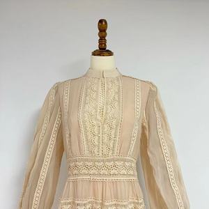 Abiti Vintage <span class=keywords><strong>Chic</strong></span> in pizzo bohémien avorio Maxi <span class=keywords><strong>abito</strong></span> da spiaggia <span class=keywords><strong>Boho</strong></span> a manica lunga - Product Image 5