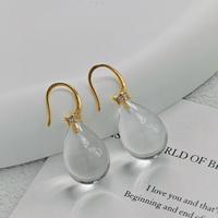 Vefiery Vintage Luxe Natuurlijke Steen Kristallen Oorbellen Assortiment Rookkwarts Heldere Kwarts 18K Verguld Zilver Hangende Studs
