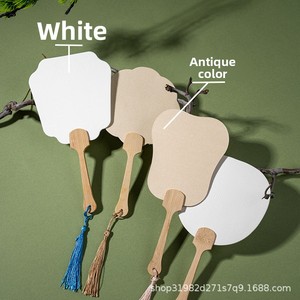 Mini éventail pliant semi-artisanal de style ancien, éventail de palais vierge pour calligraphie et <span class=keywords><strong>dessin</strong></span>, vente en gros - Product Image 3