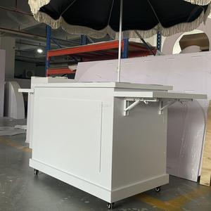 Wholesale White PVC Dessert Candy Portable Cake Cart Wedding Mobile Food Carts for Sale - Product Image 3