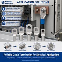Cosse de câble SC ronde en cuivre étamé non isolée pour batterie, borne de sertissage pour câble de terre haute tension