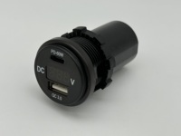 Pengisi Daya Cepat USB Tipe C PD 3.0 (60W) dan Port USB Tipe A QC3.0 dengan Voltmeter Digital untuk Mobil, Kapal, Ponsel, Tablet, DC 12/24V