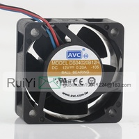 Ventilateur de refroidissement AVC 5V 24V 48V DC 12V 0.20A AC EC 4020 40X40X20MM 4CM Double roulement à billes 1U Serveur CPU Mesure de vitesse de puissance DS04020B12H