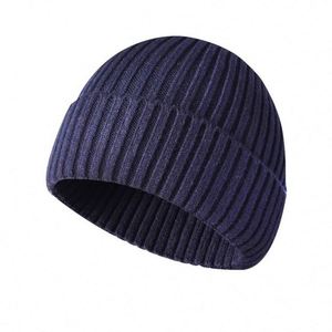 Gorro de punto acanalado corto con puño, elástico, de acrílico, para invierno, grueso, cálido, para nieve y esquí, regalo promocional - Product Image 4
