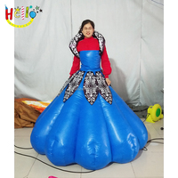 Jupe personnalisée en PVC, vêtements gonflables bleus, robe de princesse, pièces, Costumes gonflables