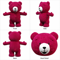 Costume gonflable d'ours en peluche rose pour adultes, idéal pour les fêtes et événements, vente chaude, unisexe, vente en gros, livraison directe