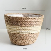 Grand panier à plantes en plastique PE tissé, moderne, écologique et durable, pour l'extérieur/l'intérieur, pot de fleurs