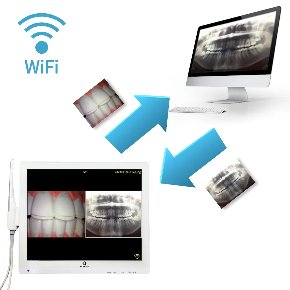 Professional Surgical Instruction A3M-X Dental Intra Oral Camera WiFi Image Transmission with 17 Inch Monitor