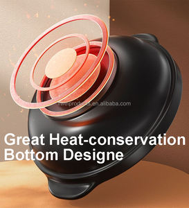 Casserole et marmite en céramique noire givrée avec couvercle, résistante aux hautes températures, pour un usage domestique, hôtelier et en restauration - Product Image 6