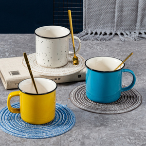 Venta al por mayor de porcelana <span class=keywords><strong>taza</strong></span> de té fogata logotipo personalizado Vintage a granel pintado a mano esmalte moteado <span class=keywords><strong>taza</strong></span> de café de cerámica - Product Image 2