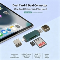 Adaptateur Lecteur de Carte Mémoire SDTF Multifonctionnel en Alliage d'Aluminium Type-C USB Installation Externe - Vente en Gros Transfrontalière