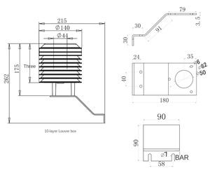 Sensor de Temperatura y Humedad CE para Exteriores 0-5V 4-20mA RS485 RS232 SHT20 SHT30 SHT31 SHT35 para Estación Meteorológica o Invernadero - Product Image 3