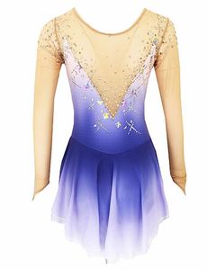 Robe de patinage artistique manches longues nude maille <span class=keywords><strong>tutu</strong></span> jupe enfants performance porter robe robe de patinage <span class=keywords><strong>pas</strong></span> <span class=keywords><strong>cher</strong></span> - Product Image 3