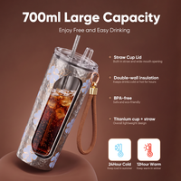 Bouteille d'eau isotherme sous vide en titane pur de 700 ml avec couvercle à vis, personnalisable avec logo, anti-fuite, pour le bureau