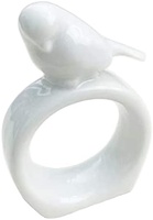 Bagues en céramique lapin de pâques, vintage, en porcelaine, porte-serviettes, pour salle à manger, décor de Table, porte-serviette, lapin blanc