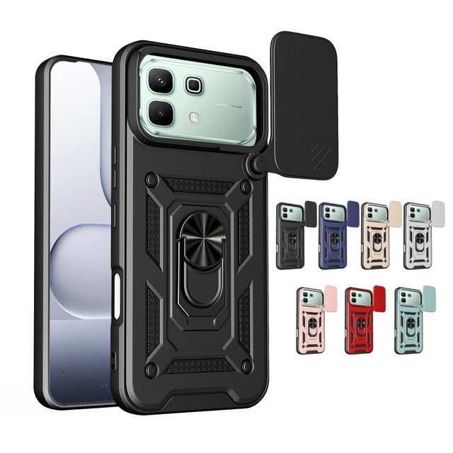 Armor Shockproof Phone Case for Infinix Note 60 Ultra / Note 60 Pro / Note 60 Slide Camera Lens Protection Stand Back Cover