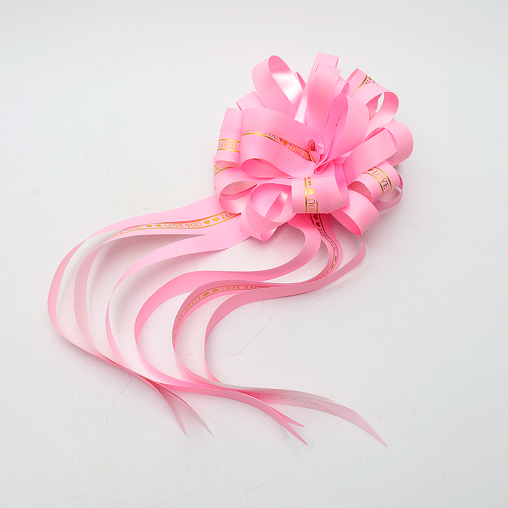 Hot Selling Wedding Christmas Gift Packaging Gold Stamping Solid Color Pull String Ribbon