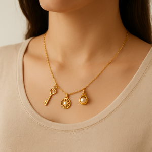 Collection Or Baroque |   Pendentifs en acier inoxydable plaqué or 18K PVD pour la fabrication de bijoux DIY |   Imperméable, Hypoallergénique - Product Image 6