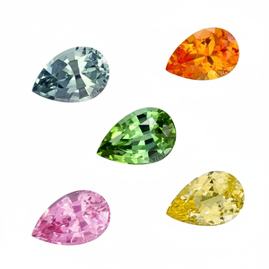 พลอยทัวร์มาลีนธรรมชาติทรงลูกแพร์ขนาด 3x4 มม. หลายสี รับรองโดย IGI คุณภาพสูง เจียระไนเหลี่ยมเพชรพลอย น้ำหนัก 0.17 กะรัต ราคาขายส่ง - Product Image 1